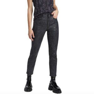 Nina High-Rise Cigarette Jeans Snake Foil